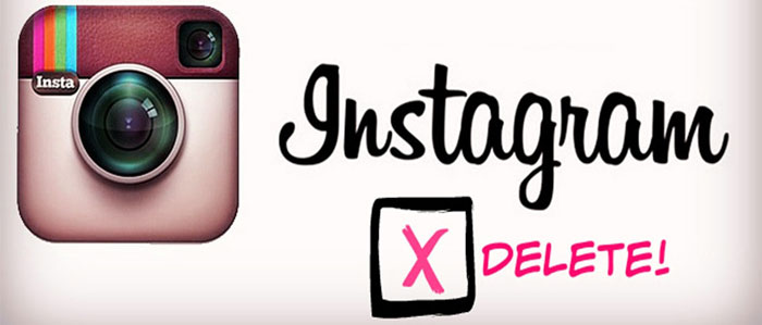instagram значок соцсети и надпись Delite