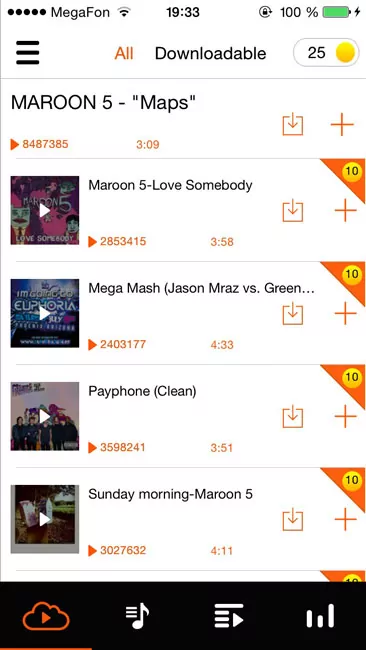 SoundCloud треки в приложении